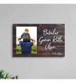 Babalar Gününe Özel Resimli Duvar Dekoru Tablo Beyaz 40x25cm thumbnail 1
