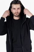 Diagonel Kapüşonlu Fermuarlı Sweatshirt thumbnail 7