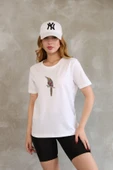 Taş İşlemeli Kuş Motifli Basic Tişört DNV-000099 thumbnail 2