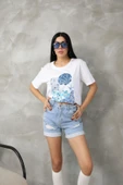 Deniz Temalı Baskılı Rahat Tişört DNV-000102 thumbnail 1