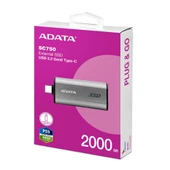 Adata 2000Gb SC750 Taşınabilir Usb 3.2 Gen2 Type-C Ssd Harici Disk thumbnail 2