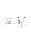 VitrA Root Square A45233 Ankastre El Duşu Çıkışı Krom thumbnail 2