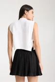 Kurdele Detaylı Triko Crop Süveter thumbnail 4
