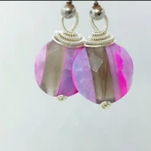 2394 Opal el yapımı çelik aparatlı küpe thumbnail 6