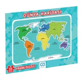 Dünya Haritası Frame Puzzle-35 thumbnail 3