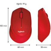 LOGITECH M330 1000DPI KIRMIZI MOUSE 910-004911 thumbnail 8