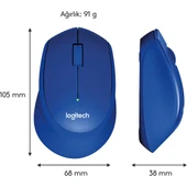 LOGITECH M330 1000DPI MAVİ MOUSE 910-004910 thumbnail 8