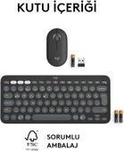 LOGITECH PEBBLE TÜRKÇE Q KLAVYE VE MOUSE 920-012245 thumbnail 4