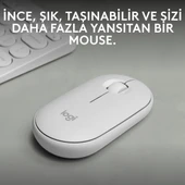 LOGITECH PEBBLE M350S BEYAZ KABLOSUZ SESSİZ MOUSE 910-007013 thumbnail 1