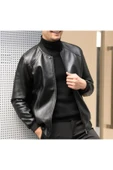 Hakiki deri beyzbol erkek ceket thumbnail 1