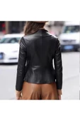 Kadın hakiki deri slim fit ceket thumbnail 2
