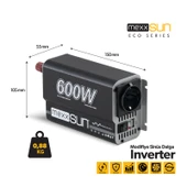 Mexxsun 12V 600W Modifiye Sinüs İnverter thumbnail 4