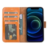 Apple iPhone 13 Mini Uyumlu Deri Cüzdanlı Kılıf RST2EF Taba thumbnail 2