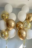 MSDA 1 Yaş Balon Seti Gold Beyaz Şeffaf thumbnail 2