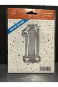 MSDA 1 RAKAMI GÜMÜŞ HELYUM BALON thumbnail 2