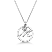 Taşlı Çember M Harf kolye thumbnail 1