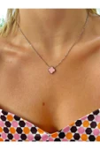 316 L Çelik Cleef Pembe Kolye thumbnail 1