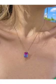 ÇELİK MULTİCOLOR TAŞLI KOLYE thumbnail 3