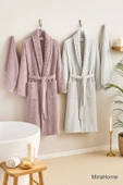 4 Parça Soft Elegance Banyo Aile Bornoz Seti Pamuklu thumbnail 1