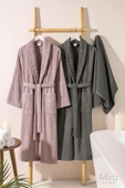 4 Parça Soft Elegance Banyo Aile Bornoz Seti Pamuklu thumbnail 5