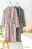 4 Parça Soft Elegance Banyo Aile Bornoz Seti Pamuklu thumbnail 6