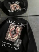 Bisiklet Yaka Baskılı SweatShirt - Siyah thumbnail 3