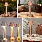 BUFFER® Çatı Model Bronz Renk Şarjlı Dokunmatik 3 Renkli LED Masa Lambası thumbnail 3