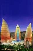 Azerbaycan Flame Towers Oval Magnet thumbnail 5
