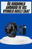Amoled Ekran Akıllı Saat Üç Kordonlu İOS Android Uyumlu thumbnail 1