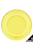 Makaron Karton Tabak, 23 Cm X 8 Adet - Sarı thumbnail 2
