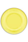 Makaron Karton Tabak, 23 Cm X 8 Adet - Sarı thumbnail 1