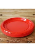 Kırmızı Plastik Tabak 22 Cm-25 Adet thumbnail 3