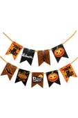 Turuncu Halloween Temalı Bayrak Set thumbnail 1