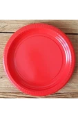 Kırmızı Plastik Tabak 22 Cm-25 Adet thumbnail 2