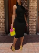 Kadın Bodycon Midi Boy Dalgıç Elbise thumbnail 1