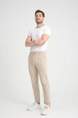 Premium Oxford Örme Regular Fit Duble Paça Erkek Pantolon- Bej thumbnail 6