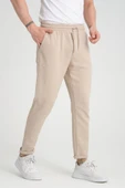 Premium Oxford Örme Regular Fit Duble Paça Erkek Pantolon- Bej thumbnail 1