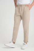 Premium Oxford Örme Regular Fit Duble Paça Erkek Pantolon- Bej thumbnail 5