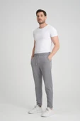 Premium Oxford Örme Regular Fit  Duble Paça Erkek Pantolon- Gri thumbnail 4