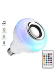 RGB Bluetooth Hoparlörlü Led Ampul 500 Lümen E27 Kumandalı thumbnail 1