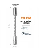 Metal Spiral Hortum (20cm-8mm) Krom Kaplama Masa lambası Aplik vb için (M10) thumbnail 1
