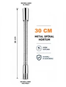 Metal Spiral Hortum (30cm-8mm) Krom Kaplama Masa lambası Aplik vb için (M10) thumbnail 1