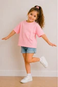 Kız Çocuk Basic kısa Kollu T-Shirt thumbnail 10