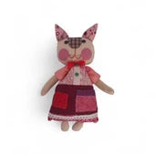 Kedi Hanım Patchwork Benekli Kulak Bez Bebek thumbnail 2