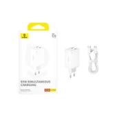 BASEUS GAN6 65W ADAPTÖR +100W KBL BEYAZ thumbnail 5