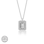 Swarovski Taşlı Gümüş Baget Bayan Kolye thumbnail 2