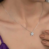 Swarovski Taşlı Gümüş Yıldız Bayan Kolye thumbnail 1