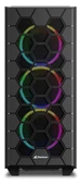 SHARKOON RGB HEX Black ARGB Temperli Yan Cam, 6x120mm ARGB Fan, Type-C 3.2 Gen 2, Siyah, ATX  Kasa thumbnail 2