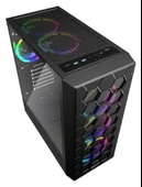 SHARKOON RGB HEX Black ARGB Temperli Yan Cam, 6x120mm ARGB Fan, Type-C 3.2 Gen 2, Siyah, ATX  Kasa thumbnail 3