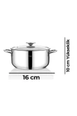 Taç Bengü Pro 6 Parça Çelik Tencere Seti 16-18-20 Cm thumbnail 2